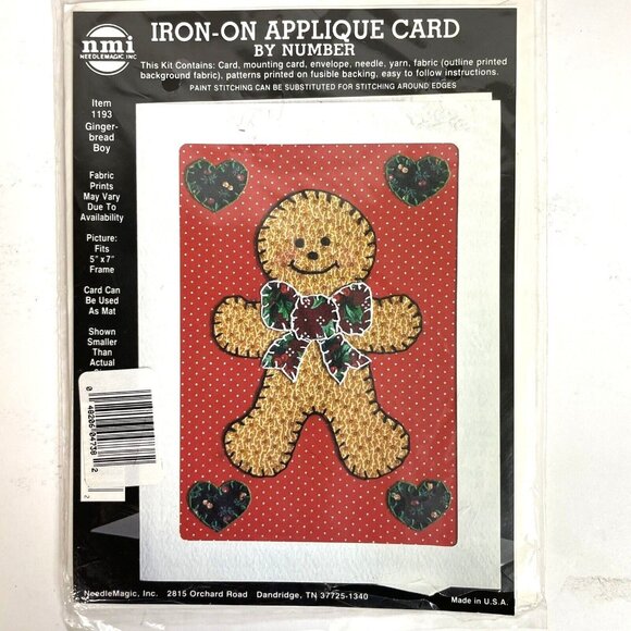 Stitch A Card Applique Kit # 1193 by NeedleMagic "Gingerbread Boy" - Picture 5 of 10